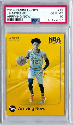 JA MORANT 2019 PANINI HOOPS ARRIVING NOW RC #12 PSA 10