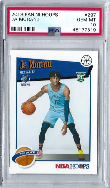 JA MORANT 2019 PANINI HOOPS TRIBUTE RC #297 PSA 10