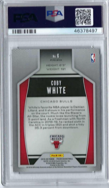 2019-20 Panini Prizm Coby White Instant Impact Silver RC #6 (PSA 9)