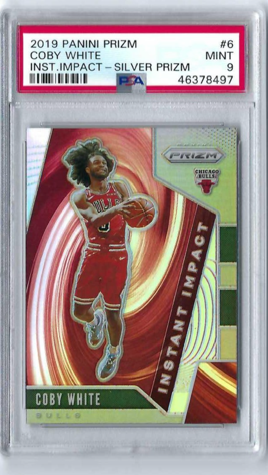 2019-20 Panini Prizm Coby White Instant Impact Silver RC #6 (PSA 9